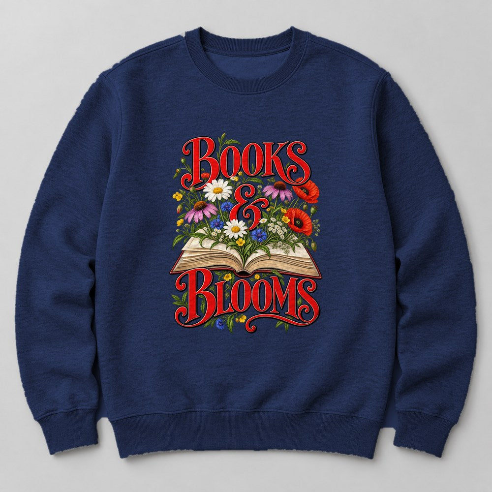 Books & Blooms Sweatshirt in Navy