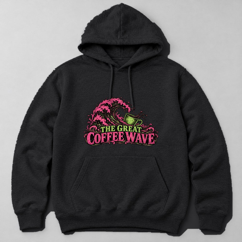 The Great Coffee Wave Hoodie in Black