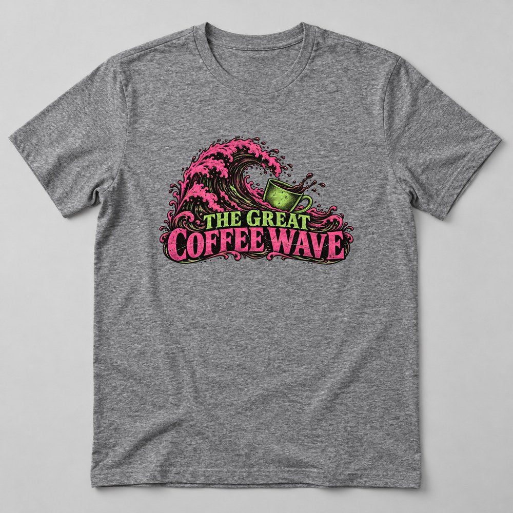 The Great Coffee Wave T-Shirt in Heather Grey