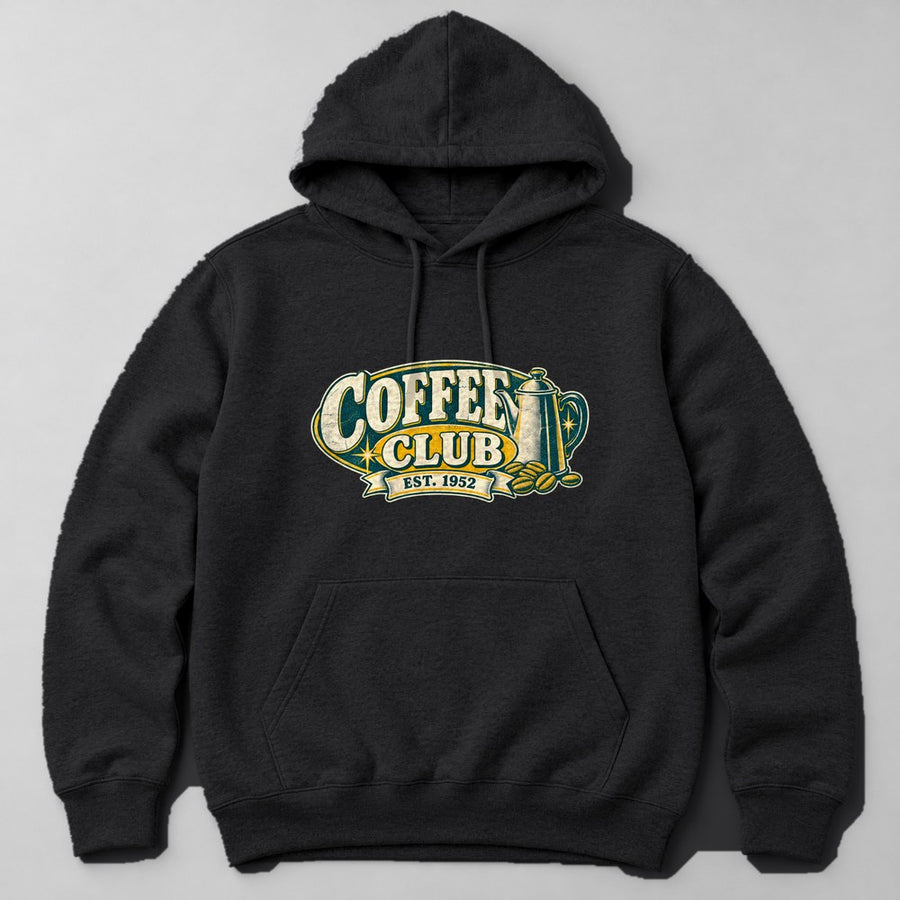 Coffee Club Est. 1952 Hoodie in Black