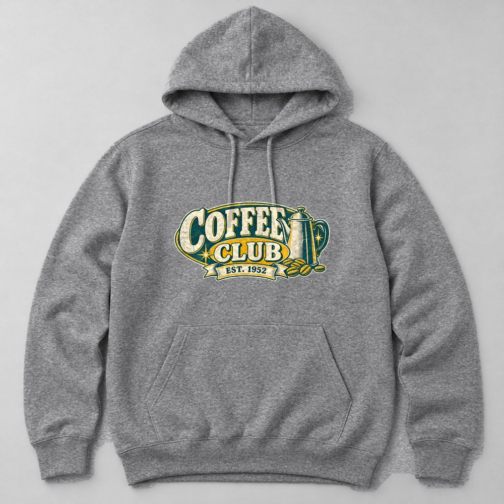 Coffee Club Est. 1952 Hoodie in Heather Grey