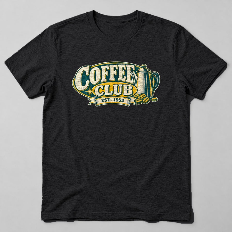 Coffee Club Est. 1952 T-Shirt in Black