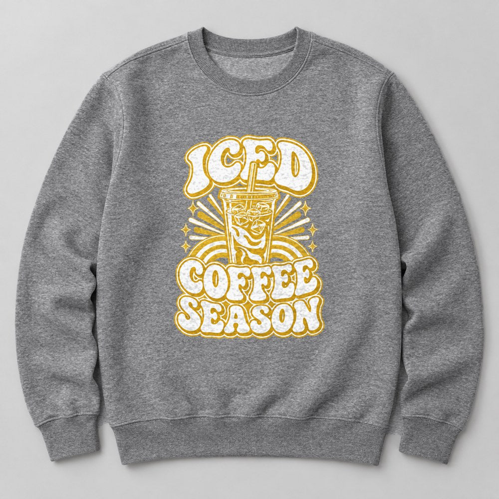 Iced Coffee Season Sweatshirt in Heather Grey