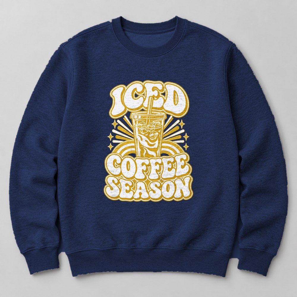 Iced Coffee Season Sweatshirt in Navy