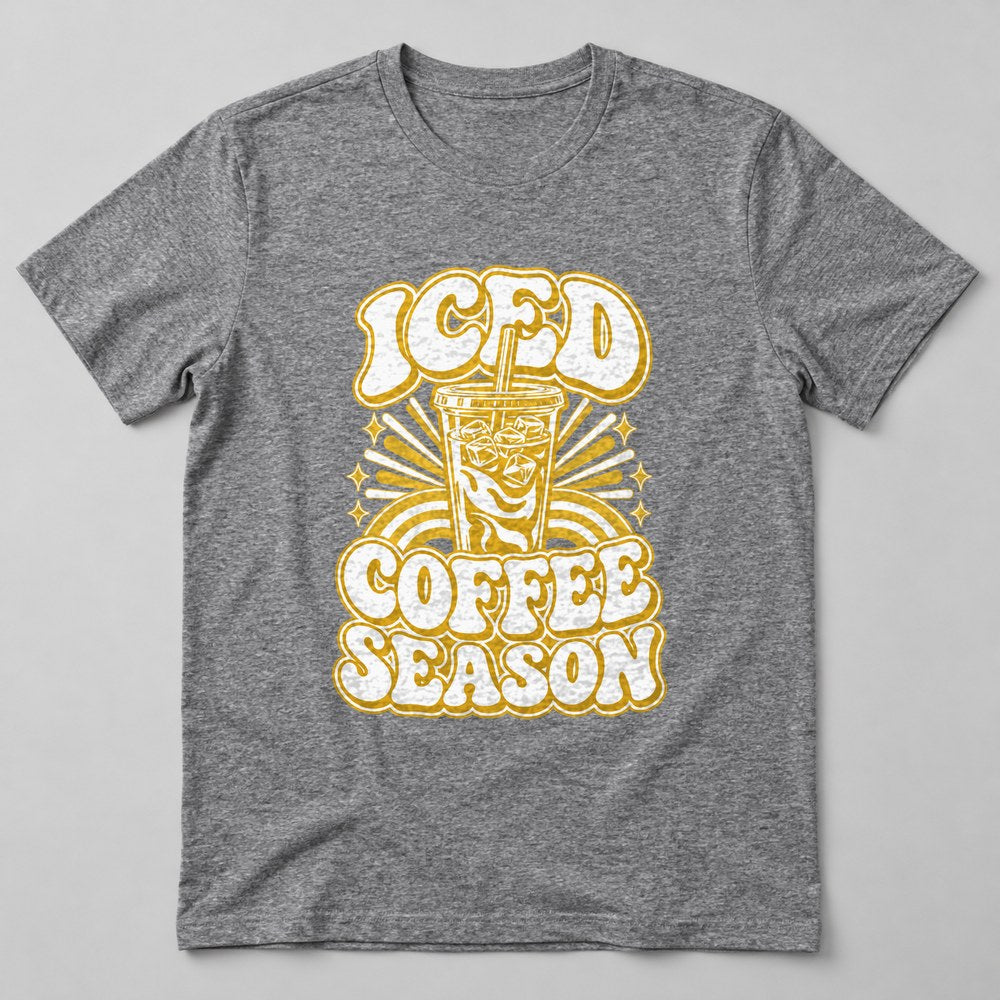 Iced Coffee Season T-Shirt in Heather Grey