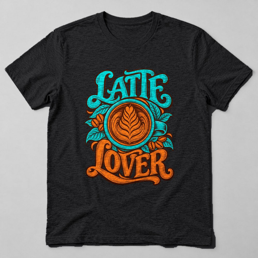 Latte Lover T-Shirt in Black