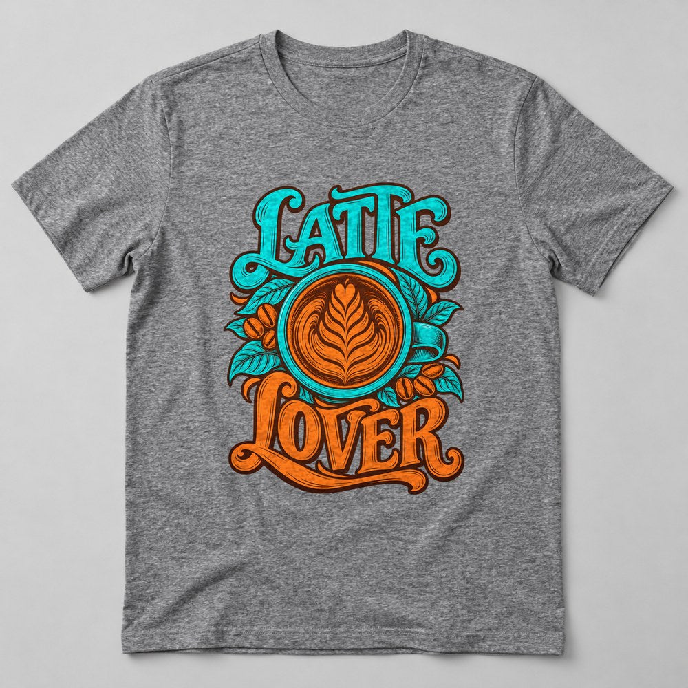 Latte Lover T-Shirt in Heather Grey