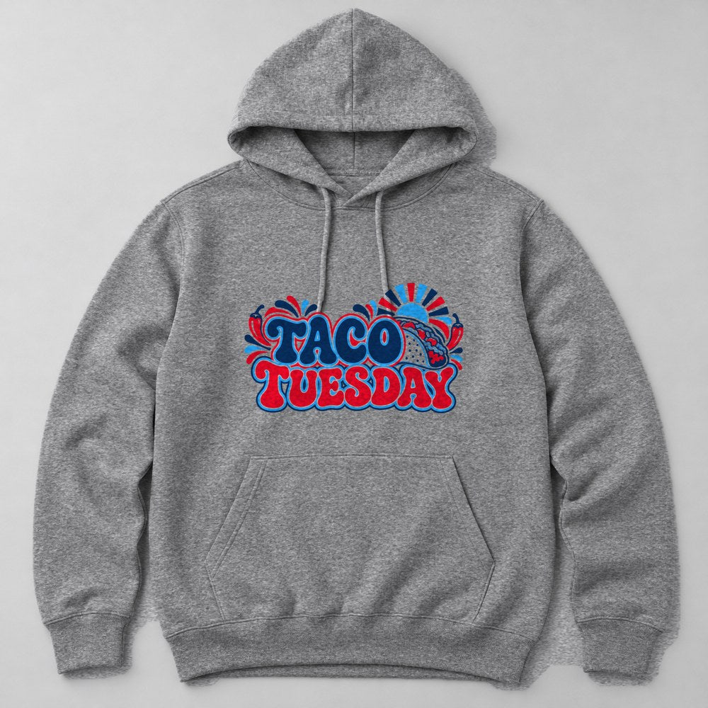 Taco Tuesday Hoodie in Heather Grey