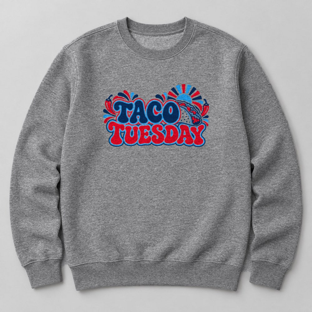 Taco Tuesday Sweatshirt in Heather Grey