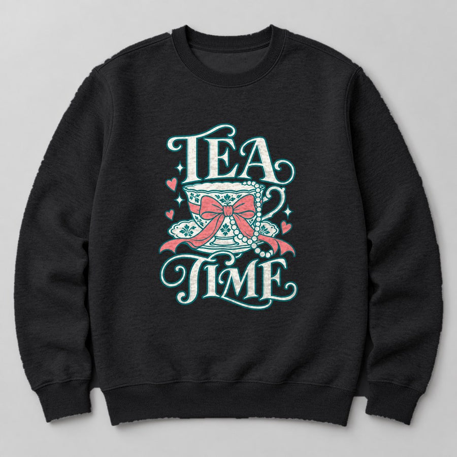 Tea Time Sweatshirt in Black