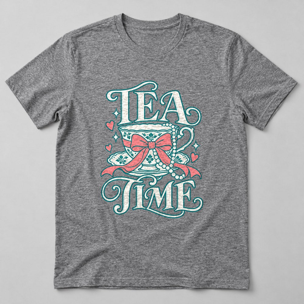 Tea Time T-Shirt in Heather Grey