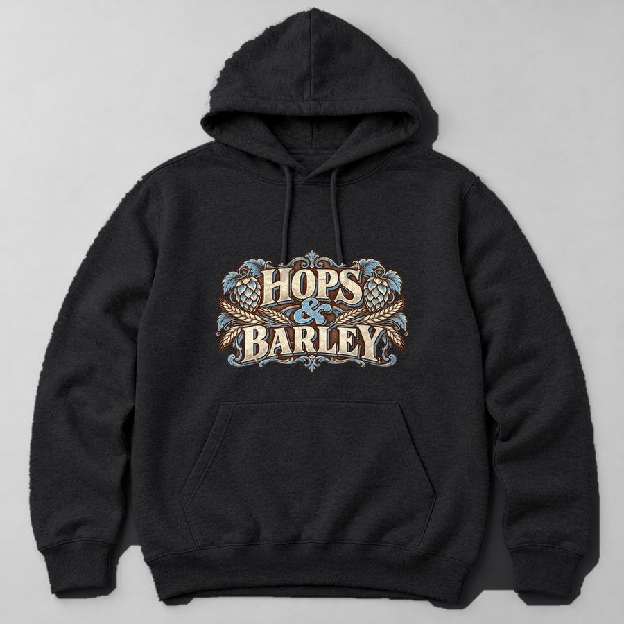 Hops & Barley Hoodie in Black