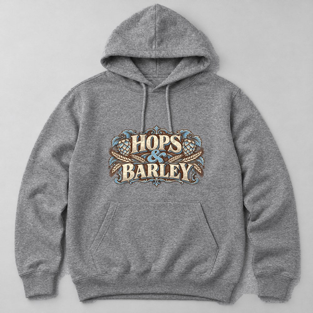 Hops & Barley Hoodie in Heather Grey