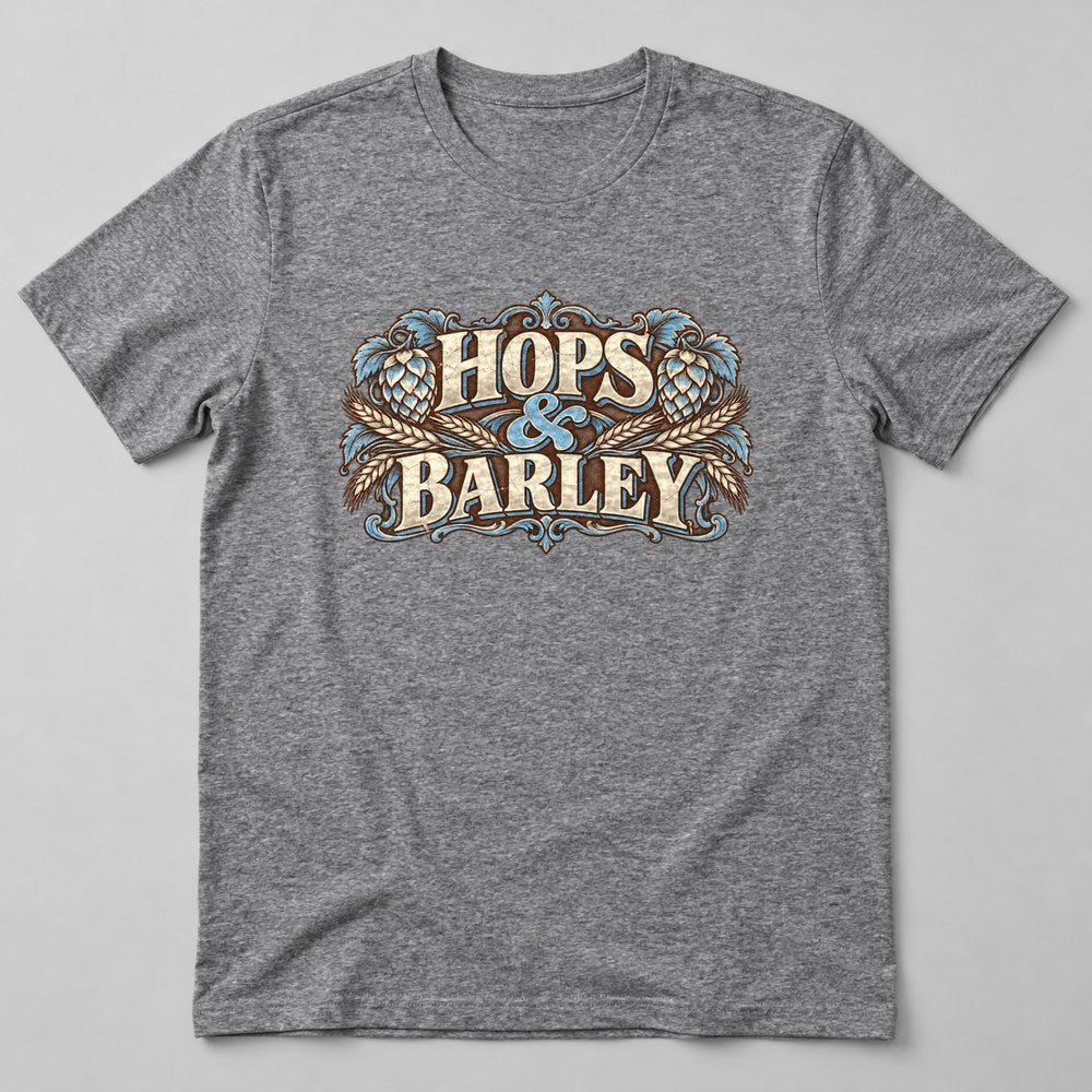 Hops & Barley T-Shirt in Heather Grey