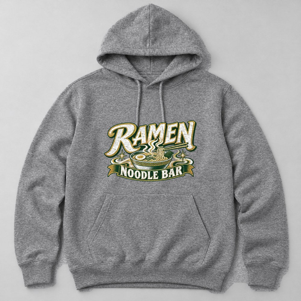 Ramen Noodle Bar Hoodie in Heather Grey