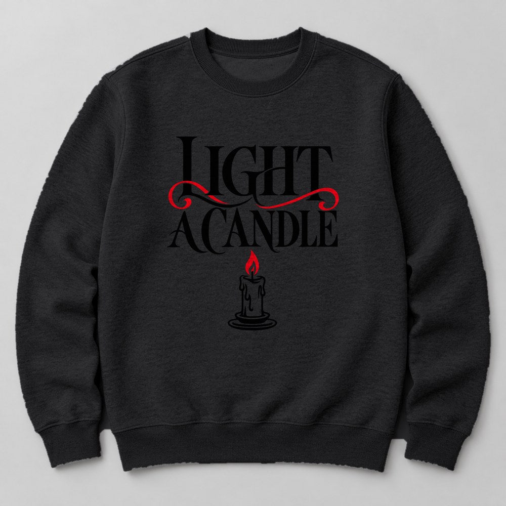Light a Candle Sweatshirt in Black