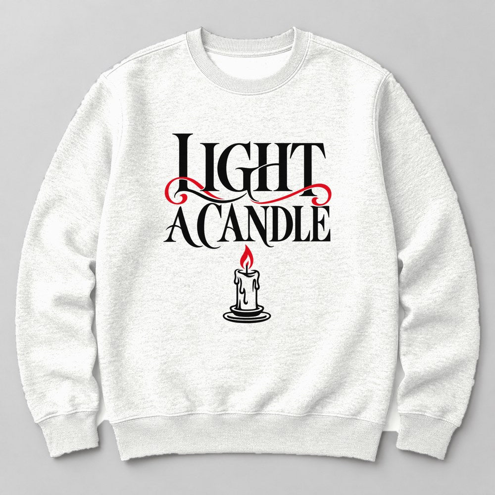 Light a Candle Sweatshirt in White