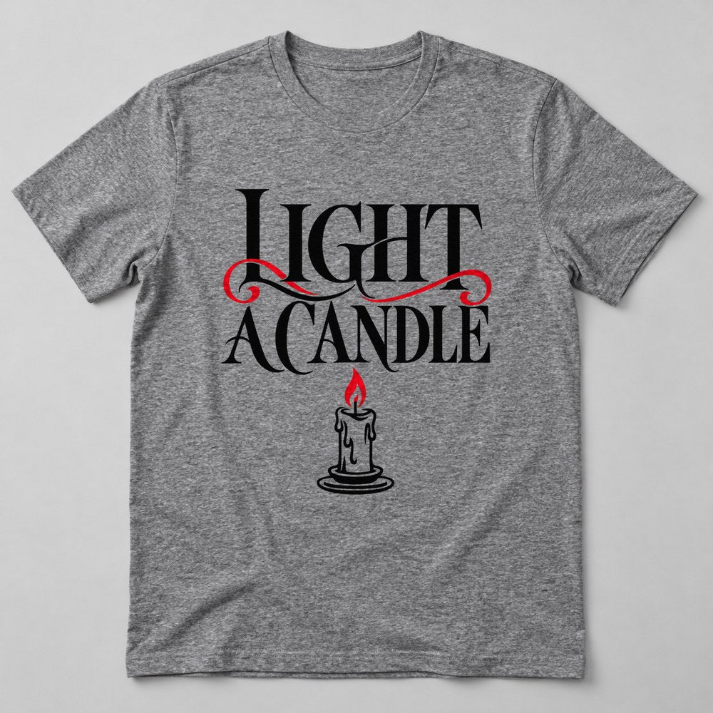 Light a Candle T-Shirt in Heather Grey