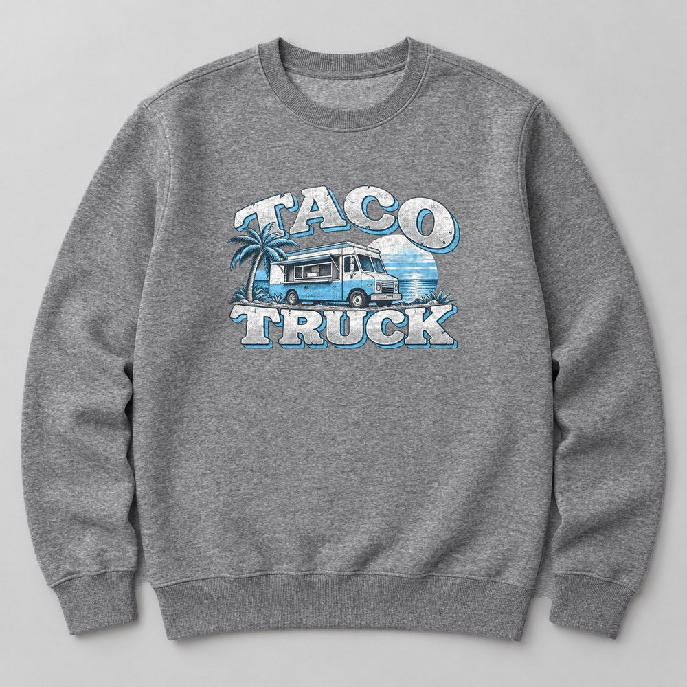 Taco Truck Sweatshirt in Heather Grey