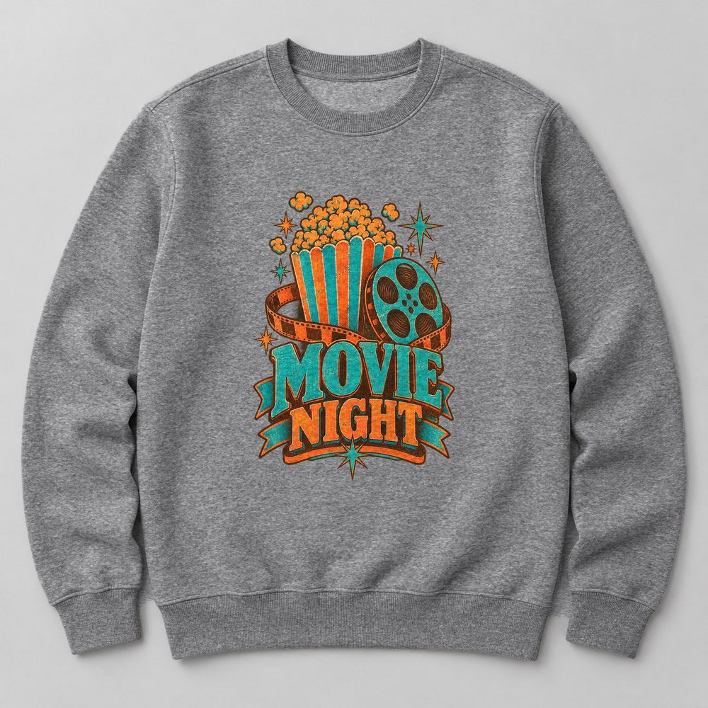 Movie Night Sweatshirt in Heather Grey