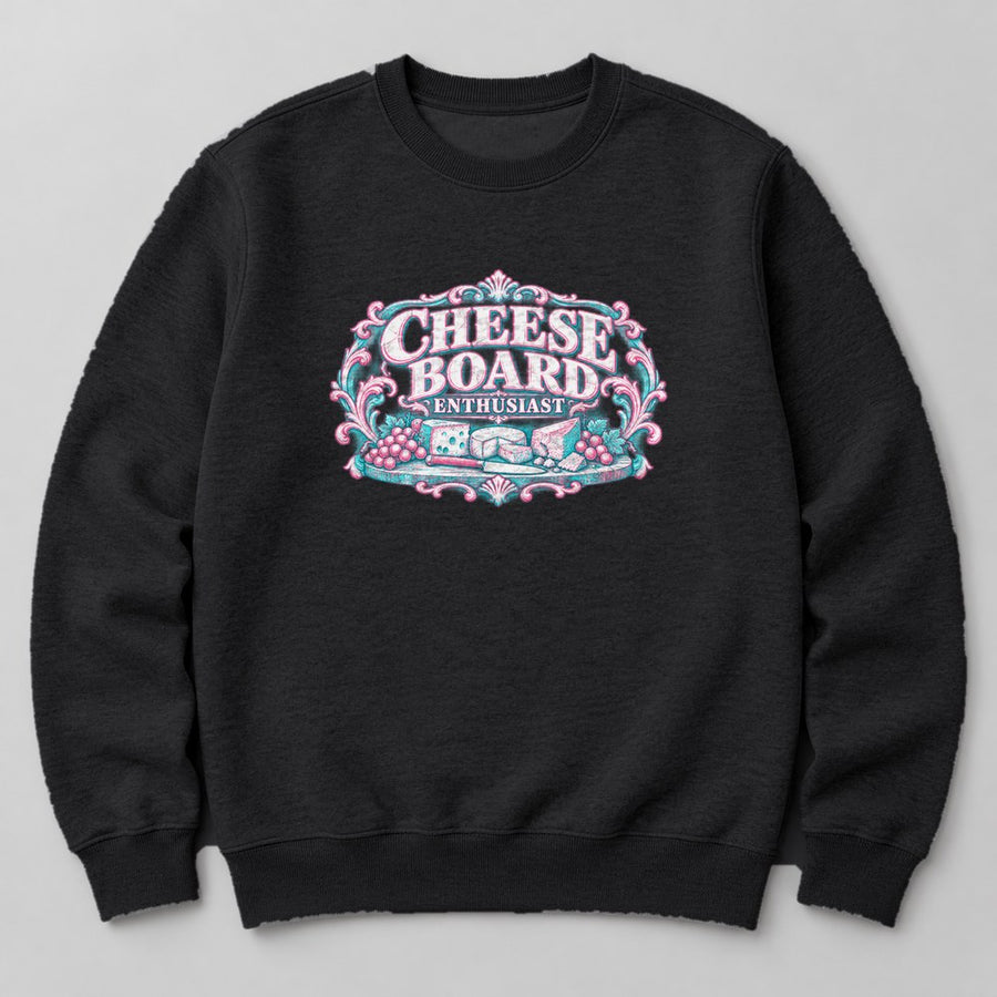 Cheese Board Enthusiast Sweatshirt in Black