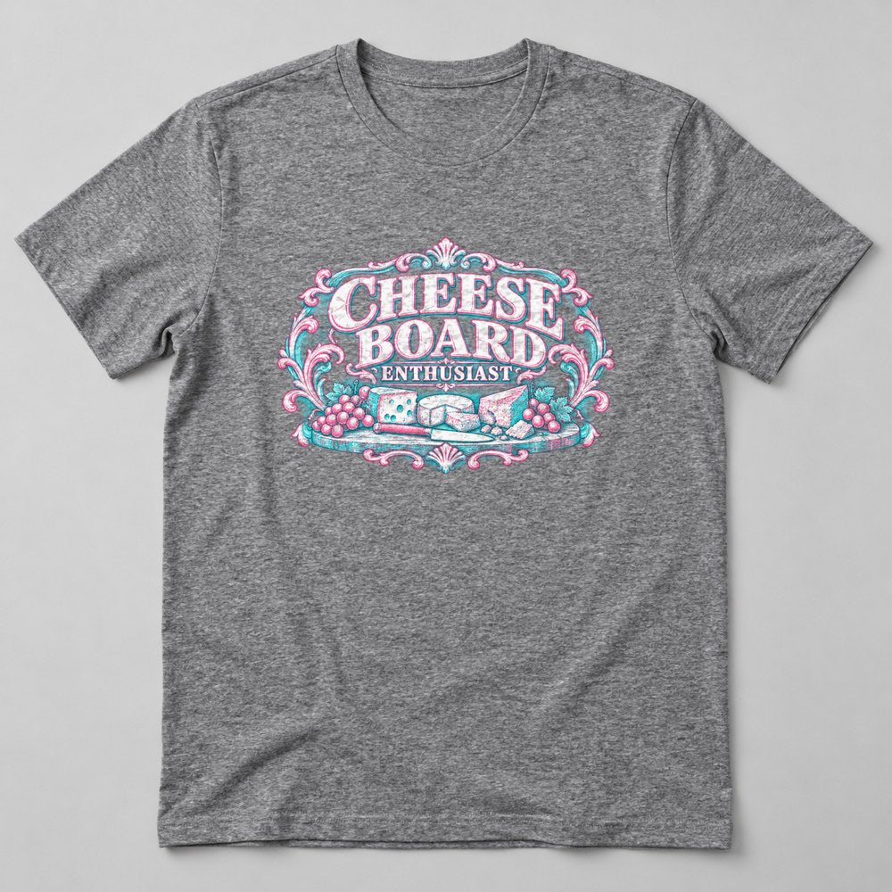 Cheese Board Enthusiast T-Shirt in Heather Grey