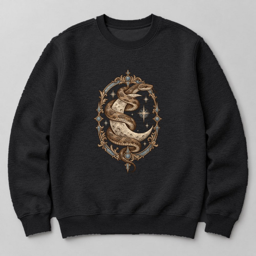 Snake Moon Sweatshirt in Black