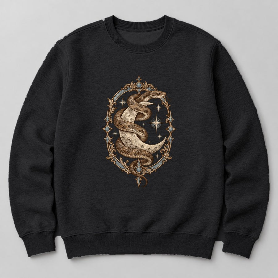 Snake Moon Sweatshirt in Black