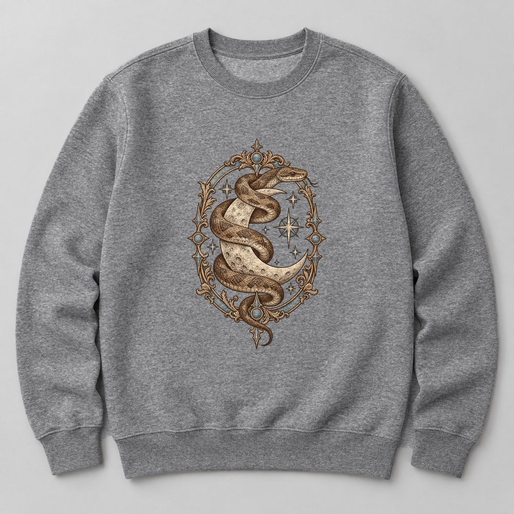 Snake Moon Sweatshirt in Heather Grey