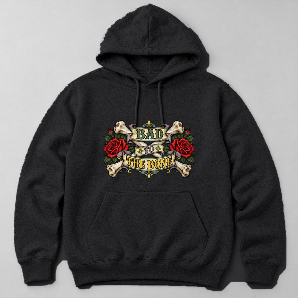 Bad to the Bone Hoodie in Black
