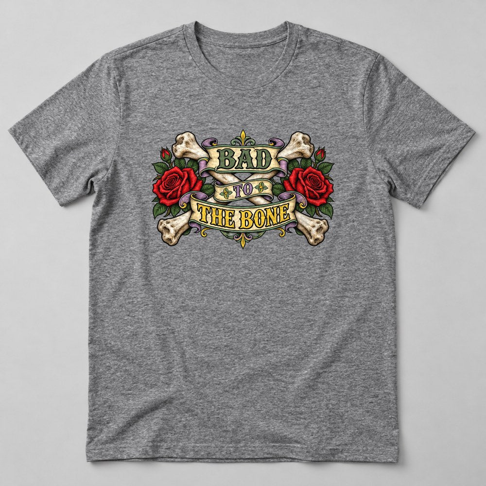 Bad to the Bone T-Shirt in Heather Grey