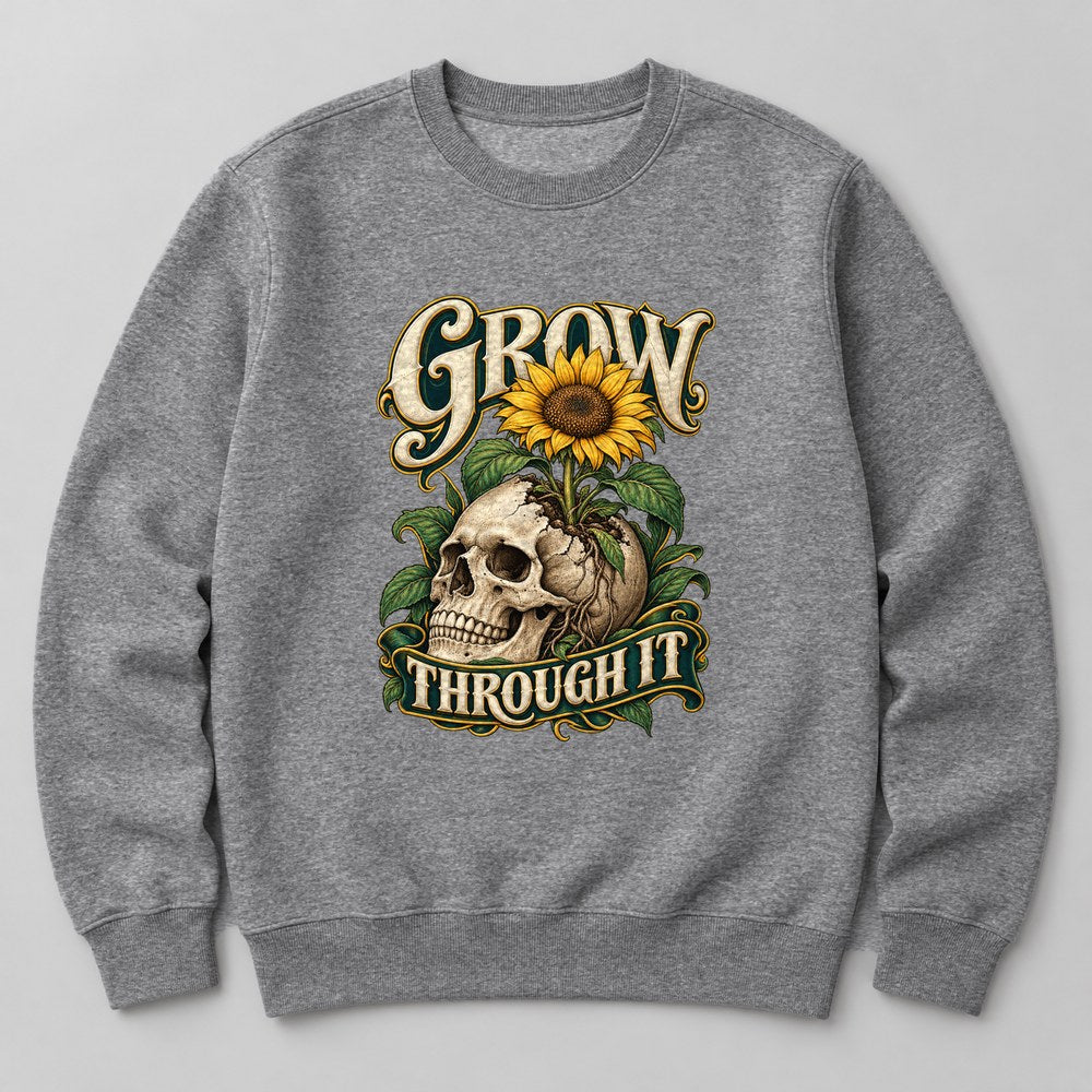 Grow Through It Sweatshirt in Heather Grey