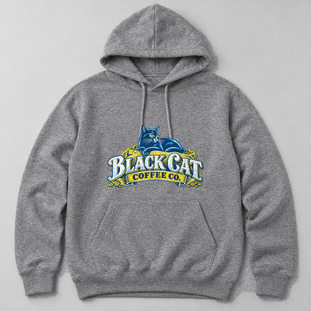 Black Cat Coffee Co. Hoodie in Heather Grey
