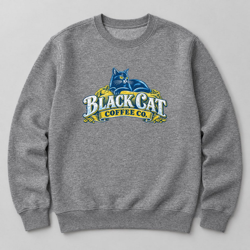 Black Cat Coffee Co. Sweatshirt in Heather Grey