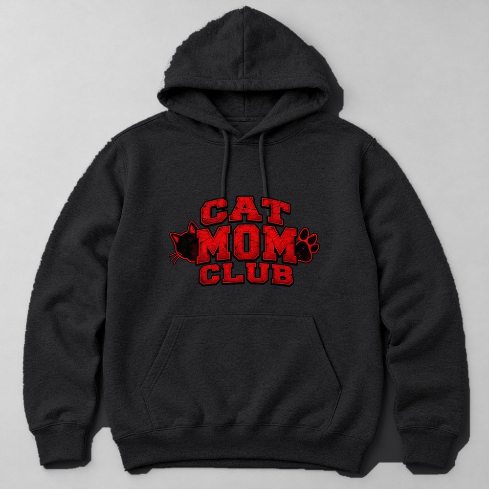 Cat Mom Club Hoodie in Black