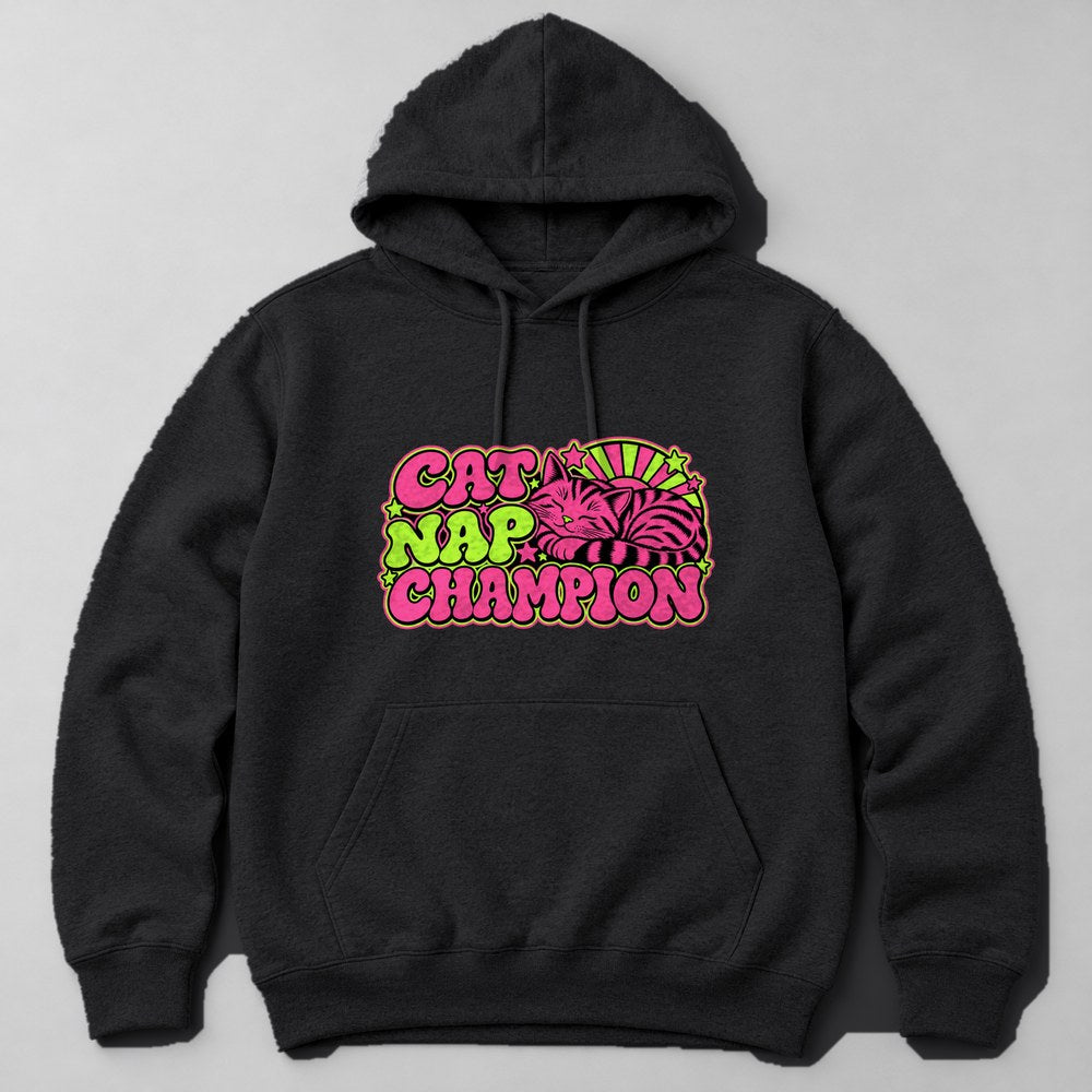 Cat Nap Champion Hoodie in Black