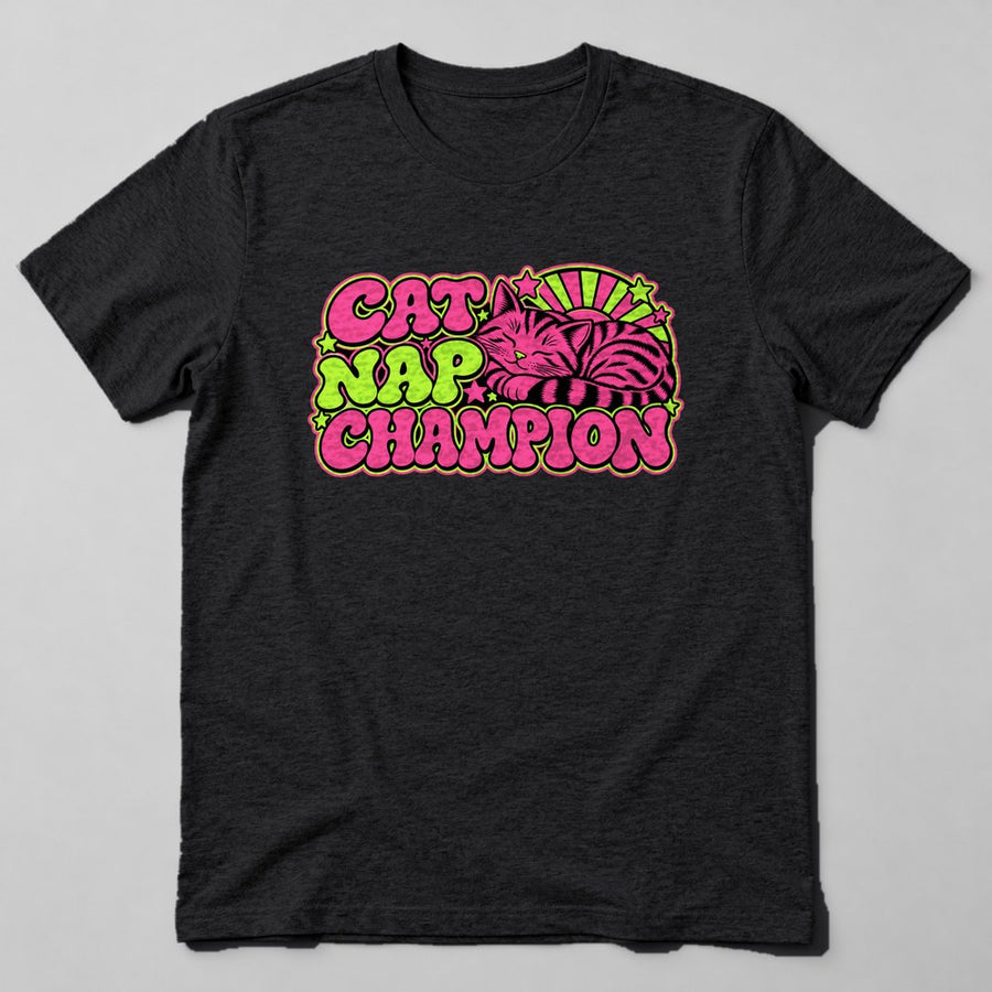 Cat Nap Champion T-Shirt in Black