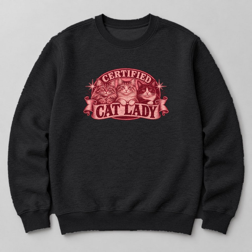 Certified Cat Lady Sweatshirt in Black
