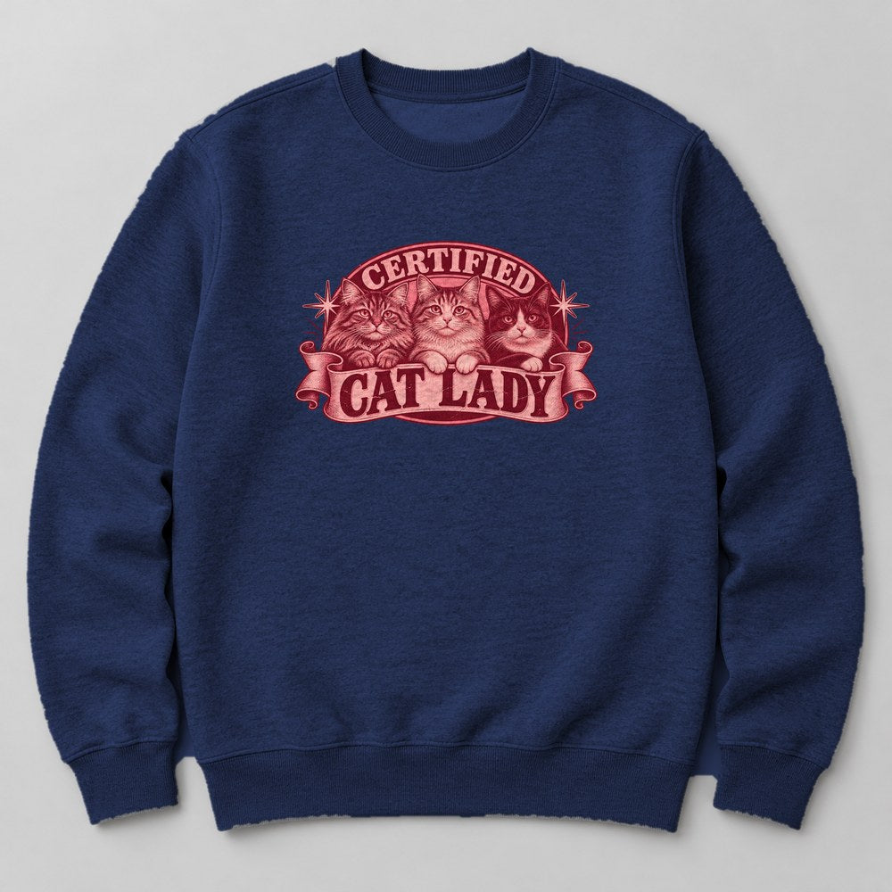 Certified Cat Lady Sweatshirt in Navy
