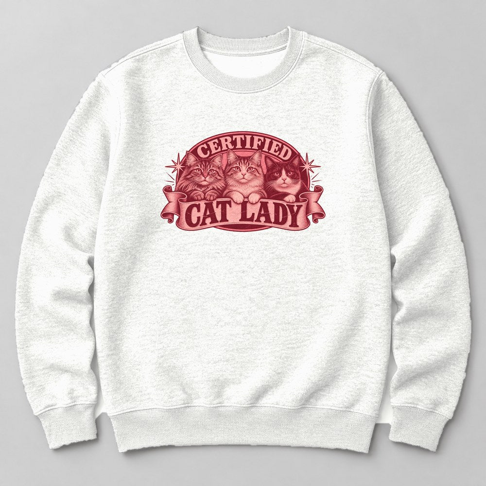 Certified Cat Lady Sweatshirt in White