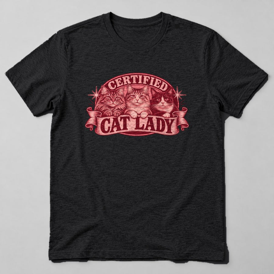Certified Cat Lady T-Shirt in Black