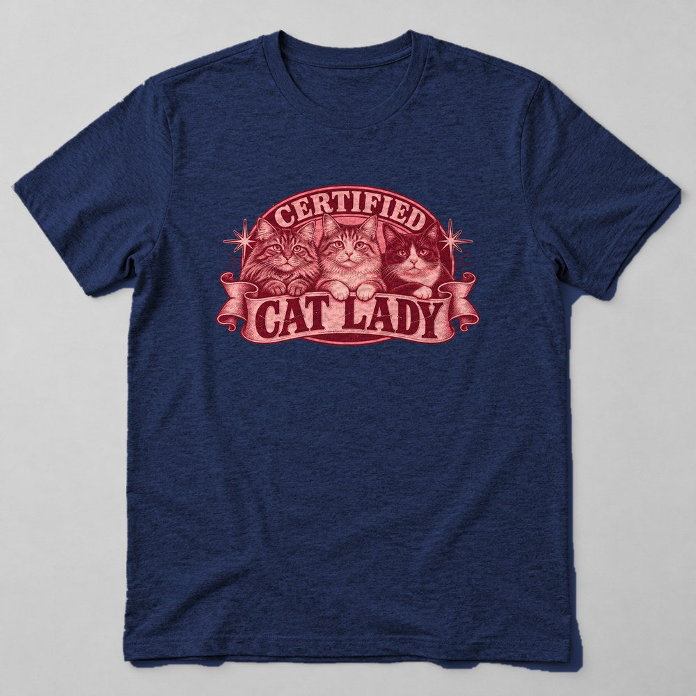 Certified Cat Lady T-Shirt in Navy