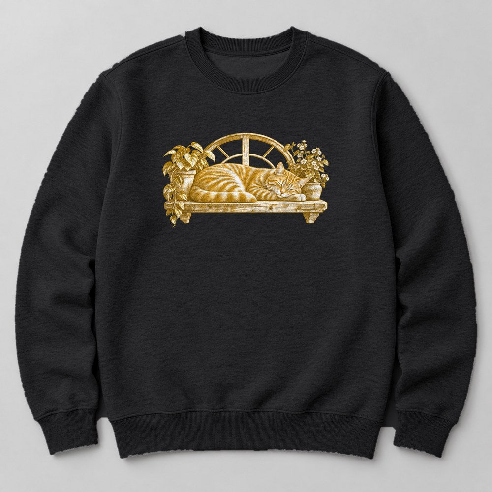 Orange Tabby Window Sweatshirt in Black