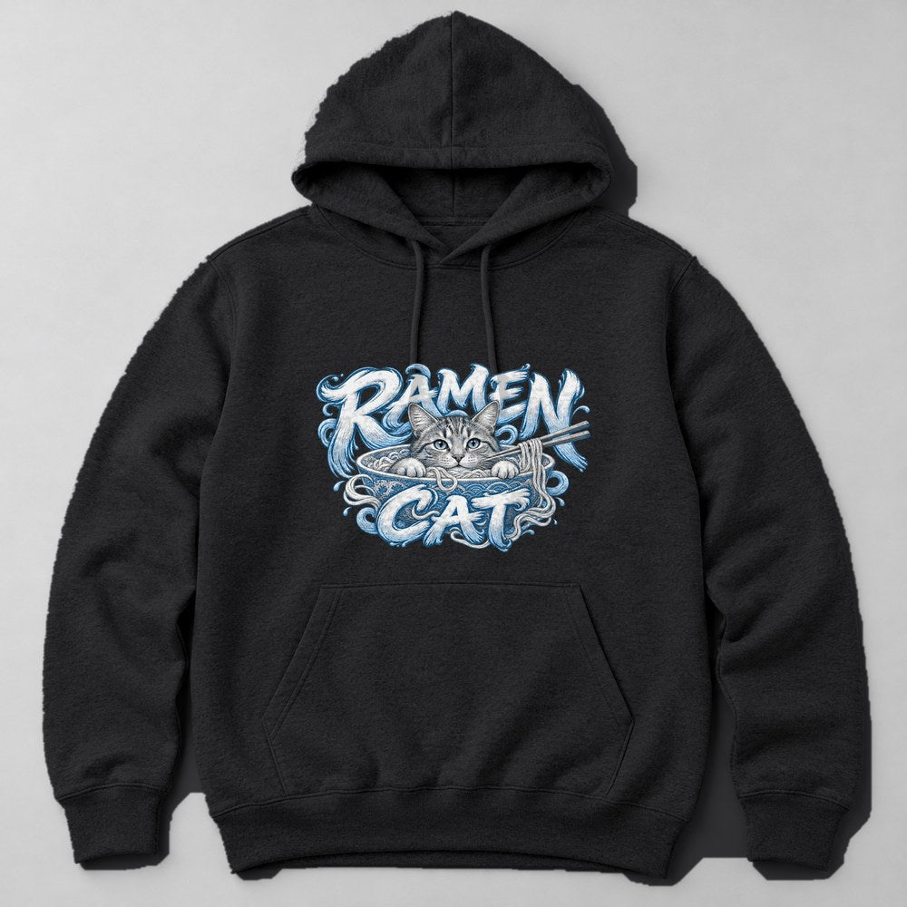 Ramen Cat Hoodie in Black