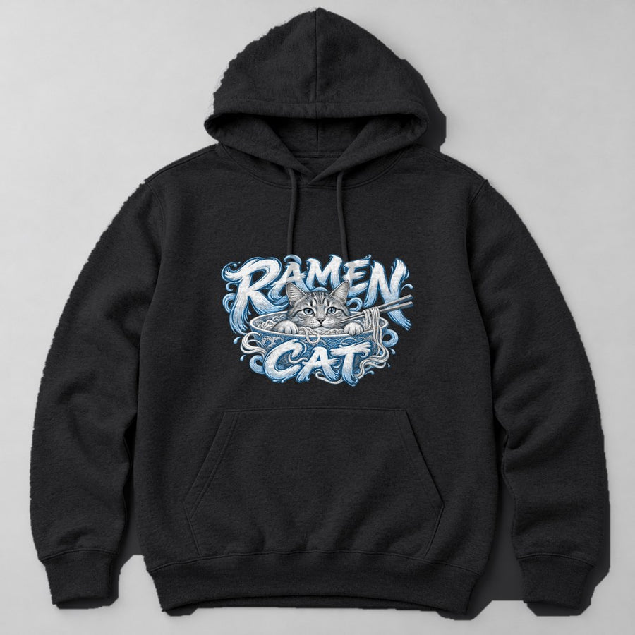 Ramen Cat Hoodie in Black