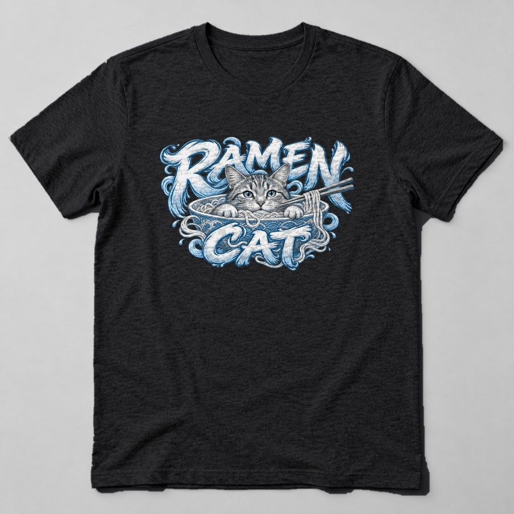 Ramen Cat T-Shirt in Black