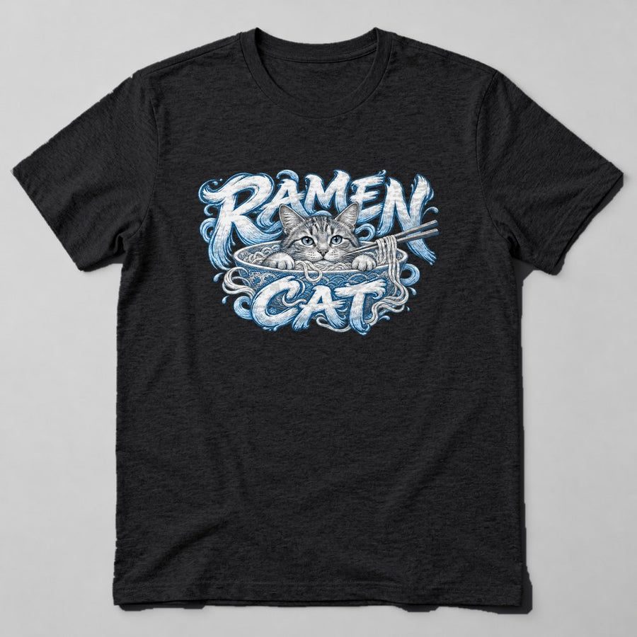Ramen Cat T-Shirt in Black