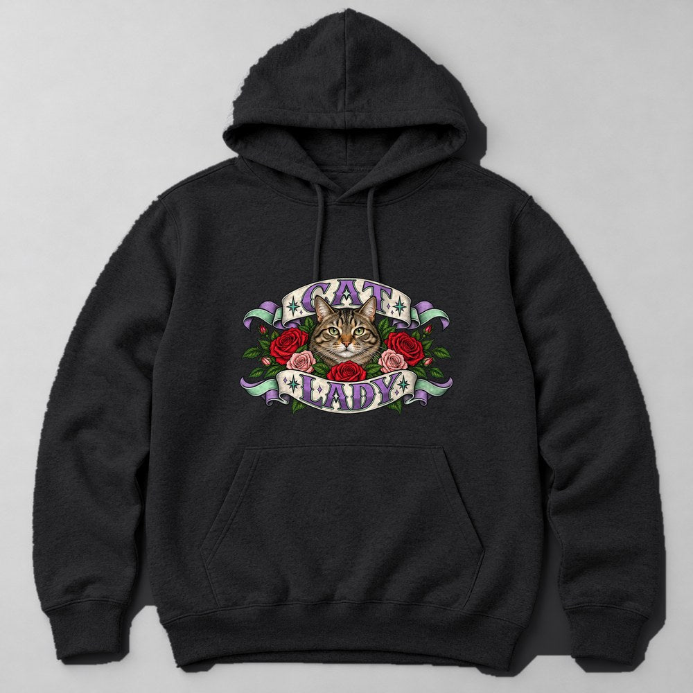 Cat Lady Hoodie in Black