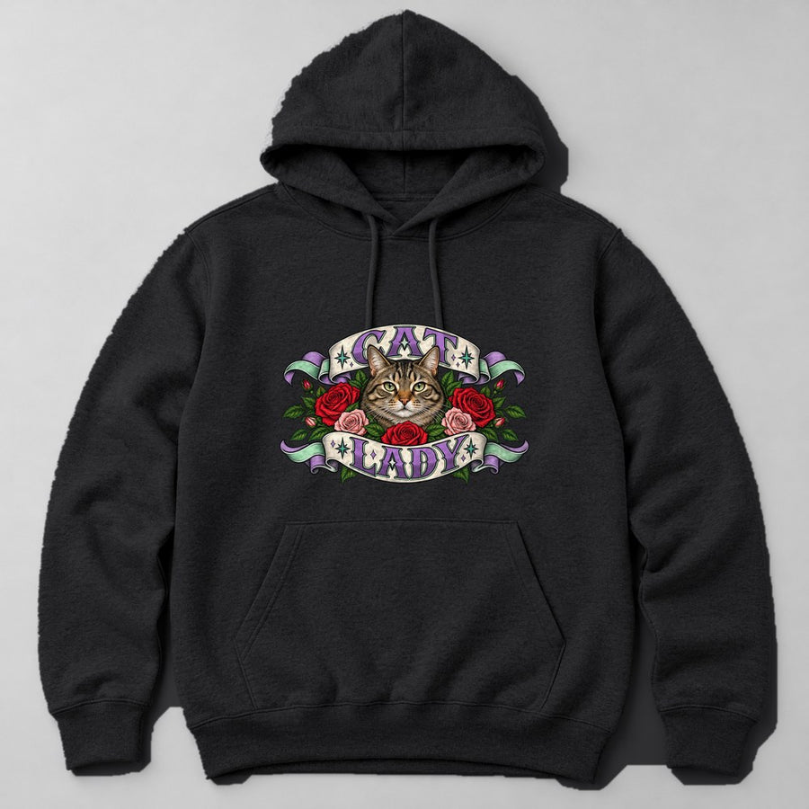 Cat Lady Hoodie in Black