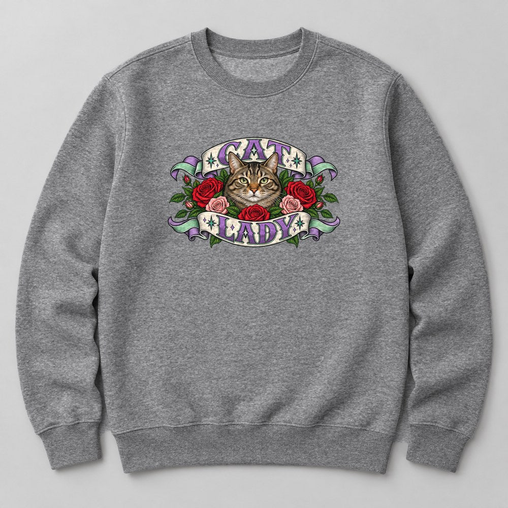 Cat Lady Sweatshirt in Heather Grey